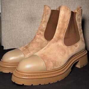 CHANEL Suede Chelsea Boots - sz 41.5